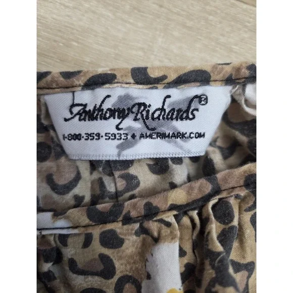 Anthony Richards Cotton House Dress Cheetah/ Floral Print  Sleeveless Mumu 2X - Picture 9 of 9